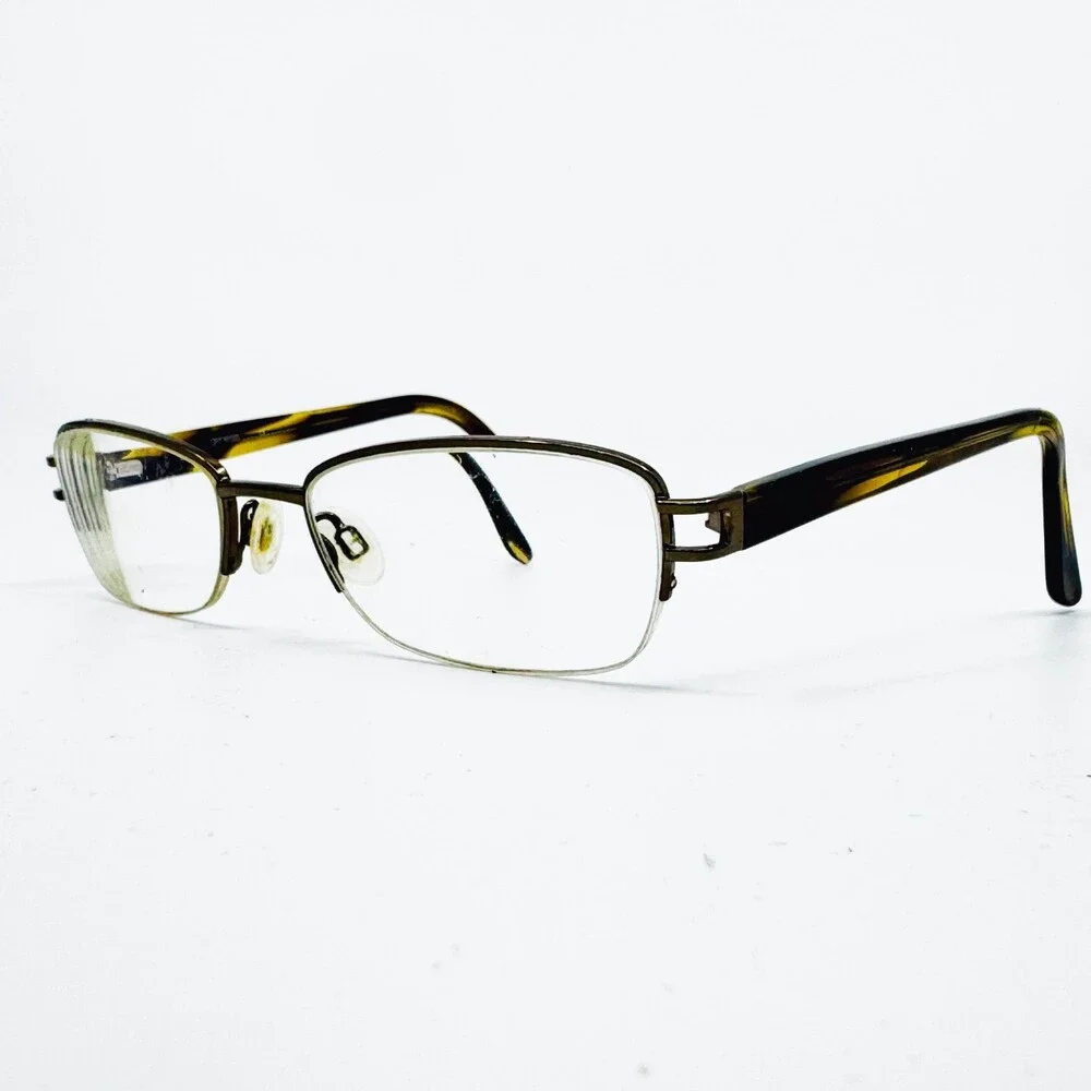 Genesis Eyeglasses Mens Brown Tortoise Half Rim G5016 53-18-135